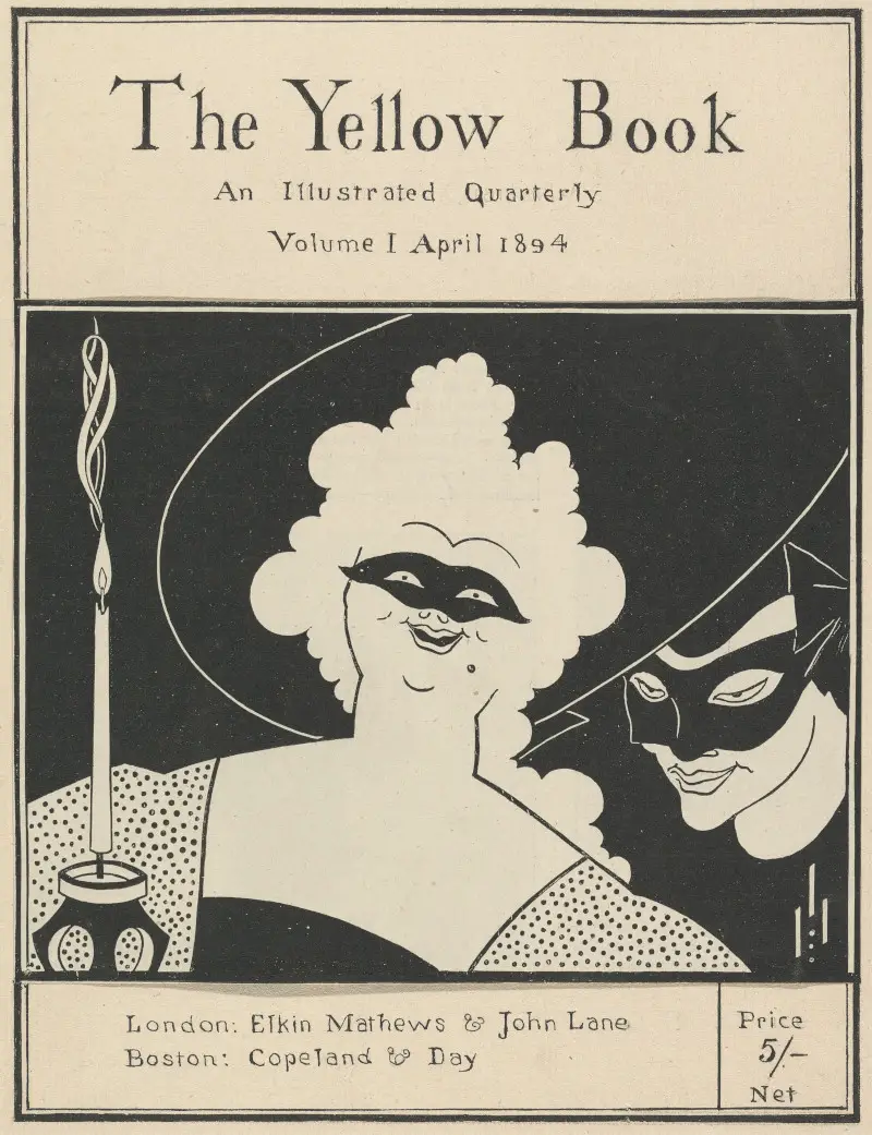 Diseño de portada del libro The Yellow Book de Aubrey Beardsley